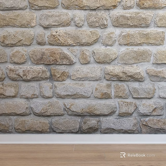 Natural Stone Wall Components With Rustic Textured Pattern And Traditional Design 3d model
