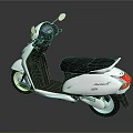 Modern White Scooter Featuring Black Seat Shiny Surface and Red Taillight