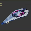 Futuristic Sci Fi Spaceship Model With Sleek White And Black Design And Cockpit