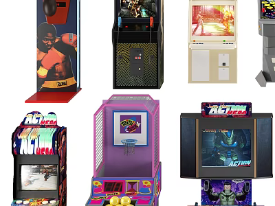 Combination of modern game consoles game equipment 3d model