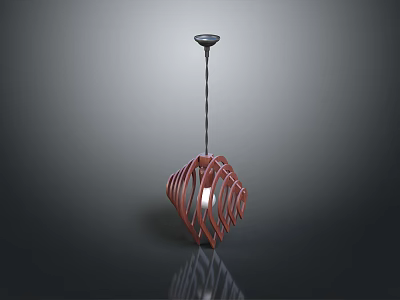 Modern Red Lighting Combination With Hollow Metal Frame And Hanging Design 3d model