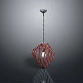 Modern Red Lighting Combination With Hollow Metal Frame And Hanging Design