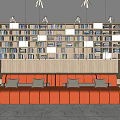 Library Reading Room Book Bar Book Cafe Bookshelf Reading Area 3d model