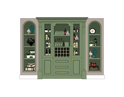 American Wine Cabinet 3d model American Wine Cabinet 3d model