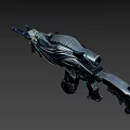 Game Movie Character Weapon With Futuristic Mechanical Design And Blue Accents