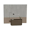 Modern Front Desk Company Reception Front Desk Reception Desk Lamp Background Wall 3d model