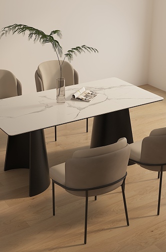 Dining table and chair 3d model