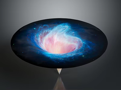 Round Decorative Home Living Accessory With Nebula Swirl Starry Pattern And Pointed Base 3d model