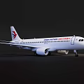 White China Eastern Passenger Jet With Red Logo And Streamlined Body Design 3d model