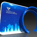 Modern Blue Archway Design With Illuminated New Pattern City Silhouette