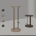 Modern Bar Counter Design With Light And Dark Wooden Bases And Decorative Spheres