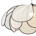 Modern Flower Shaped Pendant Lights With Linen Petal Design And Warm Glowing Effect