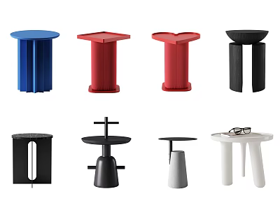Modern Side Tables With Various Colors And Unique Design Styles For Home Decor 3d model