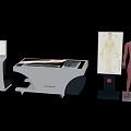 Interactive Medical Devices With Console Examination Table And Human Anatomy Model 3d model