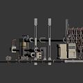 Industrial Process Equipment With Pipes Control Panel Tank And Support Stand