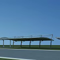 Modern Outdoor Canopy With Curved Metal Frame For Parking Sunshade