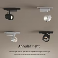 Annular Light Fixtures Black And White Track Mounted Ceiling Lighting 3d model