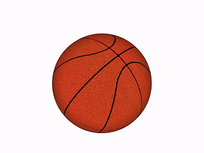 Durable Orange Basketball Sports Equipment Featuring Black Stitches And Textured Surface 3d model