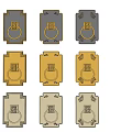 Decorative Square Base Ring Design Handles with Patterns in Gold Gray Beige for Home Furniture