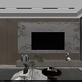 Modern Elegant Living Dining Room With Open Concept Marble Floor Beige Walls White Cabinets And Sofa