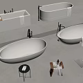Modern Bathtubs In Various Styles With Towels Side Tables And Bath Mats
