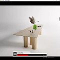 Modern Dining Table Dining Table Island Table 3d model
