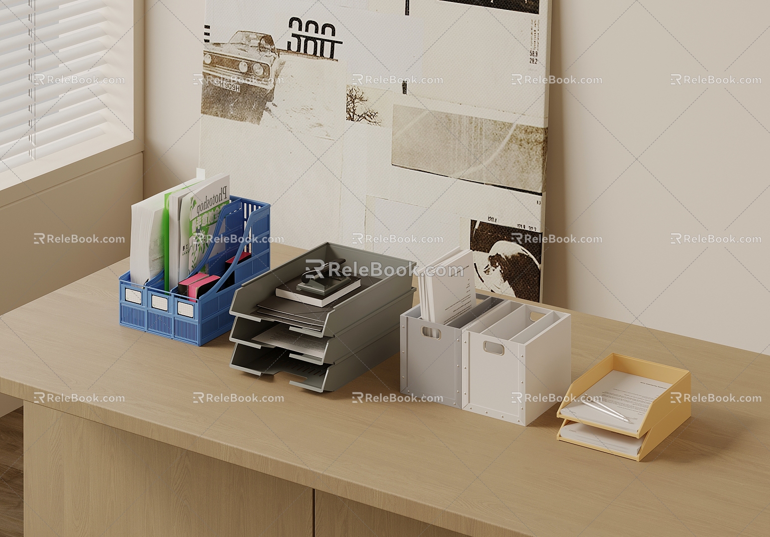 Folder Stationery Office Supplies 3d model