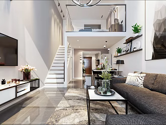 Duplex Home Loft Apartment Living Room Apartment Bedroom Duplex Living Room Duplex Residential Apartment 3d model