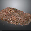 Red Gravel Processing Equipment With Mixed Stone Chips And Grey Background 3d model
