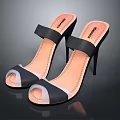 Converse Open Toe High Heel Sandals Featuring Black Strap And Orange Insole Design