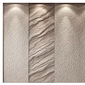 Textured Wall Design With Wavy Patterns And Soft Lighting Effects