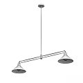 Modern Brass Conical Pendant Lights With Hanging Metal Rods And Multiple Shades
