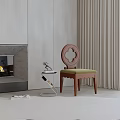 Wooden Leisure Chair With Circular Cutout Backrest Green Padded Seat Modern Interior Design