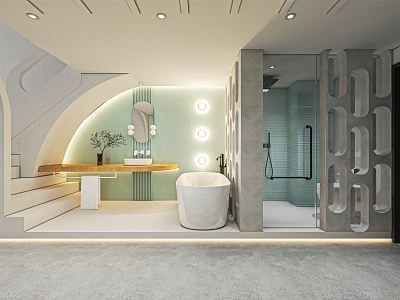 Modern Toilet Homestay Toilet Hotel Toilet Bathroom Bathtub Master Bathroom 3d model