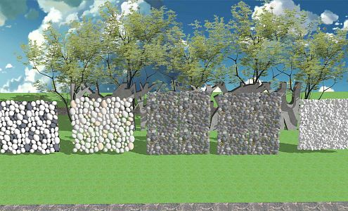 modern cobblestone dry landscape cobblestone paving cobblestone 3d model