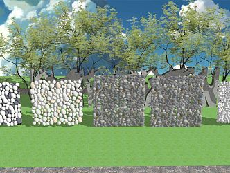 modern cobblestone dry landscape cobblestone paving cobblestone 3d model