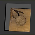 Decorative Feather Like Home Living Accessories In Wooden Display Case With Small Basket