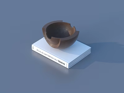 Building Concepts In Thinking Book With Brown Bowl Shaped Object On Top 3d model