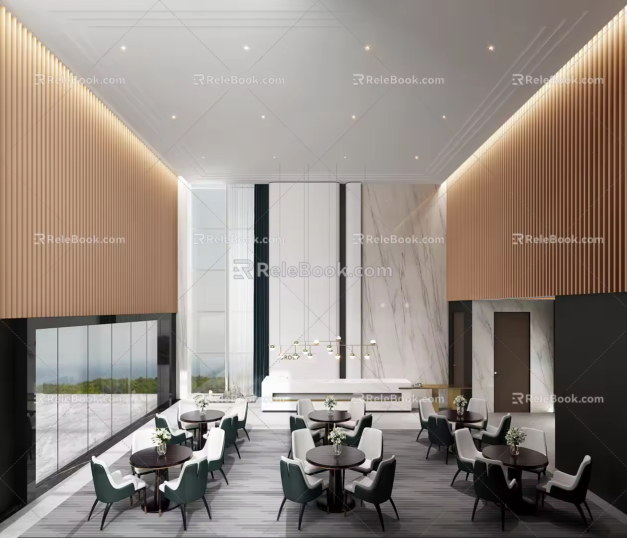 Modern Hall Minimalist Reception Hall 3d model