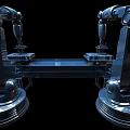 Smart Robotic Machines With Dual Arms For Precision Automated Manufacturing Workbench 3d model