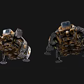 Armed Robot Fighting Robot Mechanical Armor Artificial Intelligence Military Robot PBR Material Deforming Robot Manned 3d model