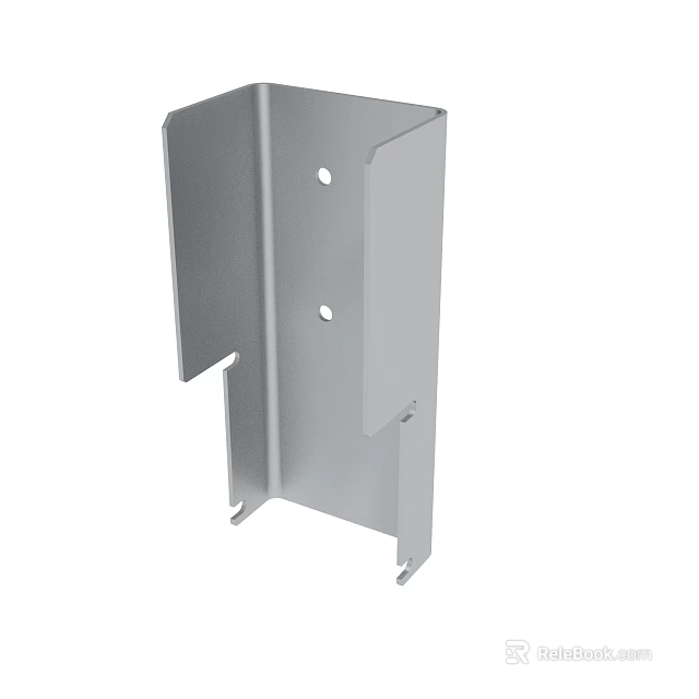 Sturdy Metal Bracket With Two Mounting Holes For Secure Structural Support 3d model