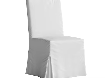 White Protective Slipcover Dining Chair With Simple Design And Full Coverage 3d model
