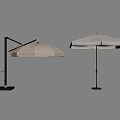 Patio Umbrella Cantilever And Straight Pole Beige Sunshade For Outdoor Use