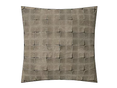 Light Brown Throw Pillow With Grid Stitched Design And Soft Fabric Texture 3d model