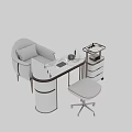 Modern Nail Salon Interior With Manicure Table Comfortable Chair And Nail Polish Rack