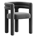 Modern Brown Velvet Accent Chair With Rounded Armrests And Comfortable Seat Cushion
