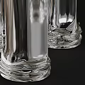 Public Facilities Decorative Silver Metal Vases With Modern Design And Wave Pattern Base 3d model