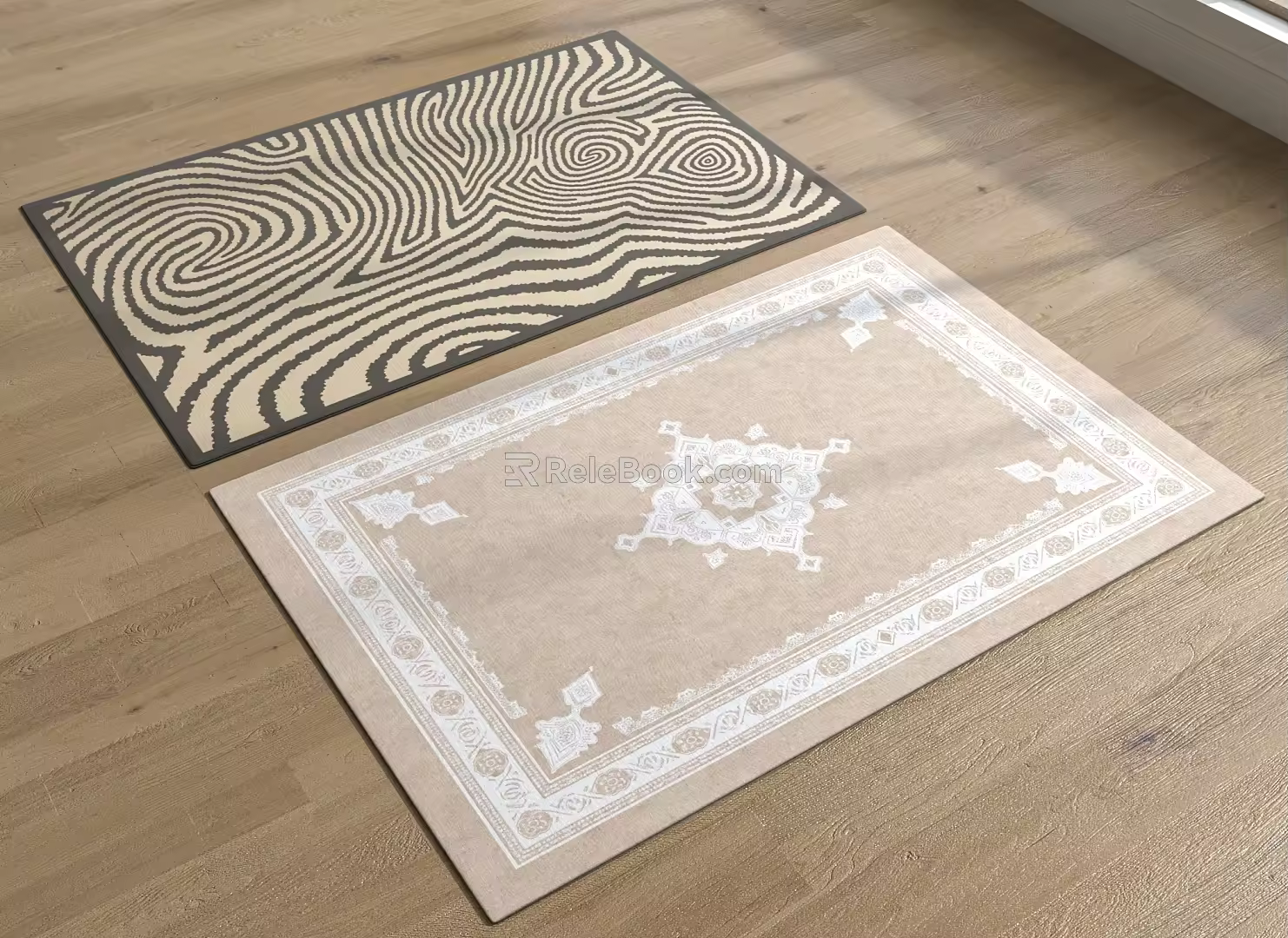 Wool felt carpet corrugated pattern carpet 3d model