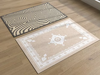 Wool felt carpet corrugated pattern carpet 3d model